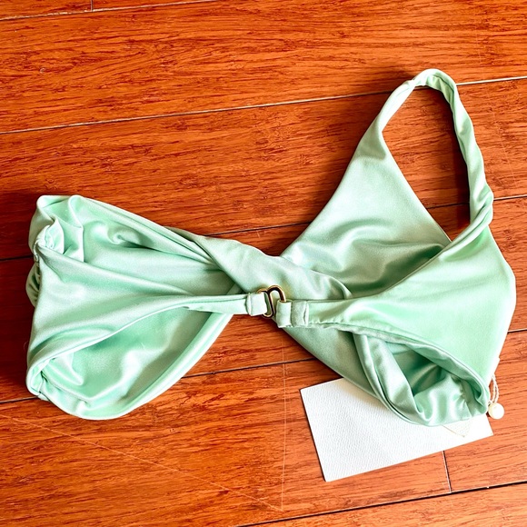 Baobab Pearl Green Ola Ruched One Shoulder Bikini Top Swimwear - Picture 4 of 7